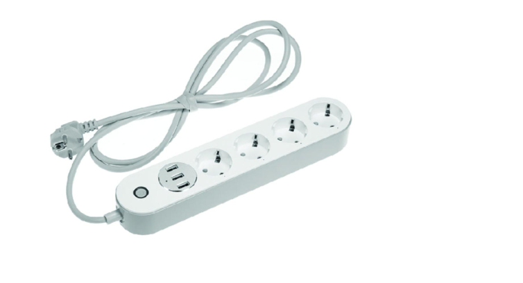 Listwa zasilająca WIFI z 4 gniazdami schuko + 3 USB 1000-2400W 10A wejście 100-240V